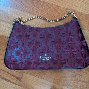 Kate Spade Burgundy Floral Shoulder Bag